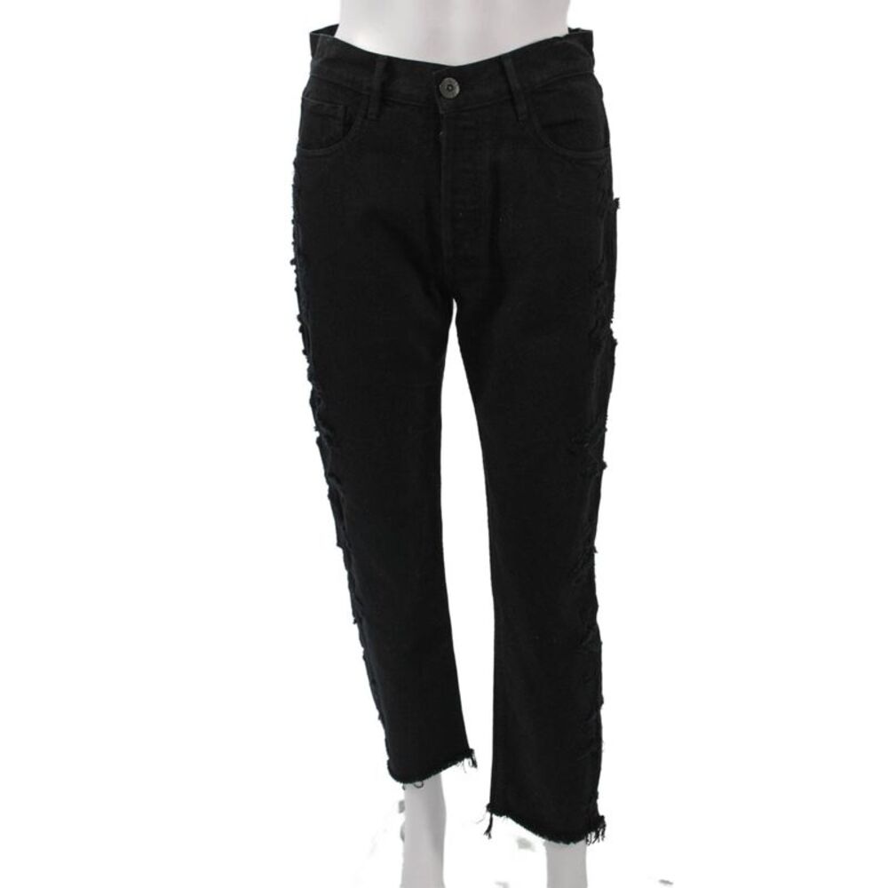 3x1 NYC Womens Ankle Cropped Straight High Rise Black Jeans Size 24